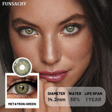 Qfdian  1pair METATRON Color Contact Lenses for Eyes Brown Eye Contacts Gray Pupils Yearly Use Women Cosmetics Color Eye Lens