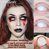 Qfdian  Cosplay White Contact Lenses for Eyes Anime Role Playing Lens Halloween Cosplay Black Contacts Yearly Cosmetics Pupils