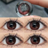 Qfdian 1 Pair New Color Contact Lenses with Myopia Degree High Quality Blue Eyes Colored Lens Makeup Beautiful Pupil Yearly Use