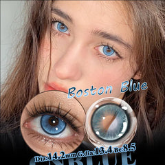 Qfdian 1 Pair New Style Myopia Degree Contact Lenses Big Eye 1 Year Use Soft High Quality Blue Purple Green Contact Lenses