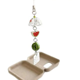 Qfdian INS Korea Watermelon Fruit Charm Phone Pendant Crystal Wristband Keychain Bracelet Lanyard Cord