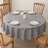 Qfdian  Solid Color Circular Tablecloth Waterproof Oil Proof Dustproof Dining Table Decoration Hotel Restaurant Tablecloth Cover Cloth