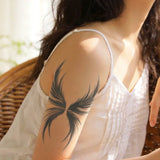 Qfdian  Watercolor Smoke Angel Wings Butterfly Wings Herbal Juice Tattoo Sticker Temporary Tattoo Waterproof Long Lasting Arm Leg Men Wo