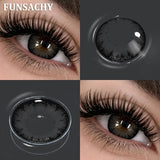 Qfdian  New AVELA Contact Lenses Natural Brown Eye Makeup Contacts Grey Color Lens Korean Softlens Yearly Cosmetics for Women