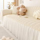Qfdian  Sofa Towel Cover Cloth Anti Slip French Cream Style Full Package Universal  Cloth Blanket Skin Friendly Delicate Decorative Pad
