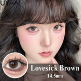 Qfdian  Contact Lenses Cosmetics Lenses Choco Jump Series Eye Color Lens Beauty Black contacts Woman Accesories Natual  Brown lens