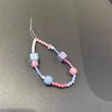 Qfdian  Cute Beaded Cherry Dog Phone Lanyard ,Keychain Anti-lost Rope  Phone Straps,For IPhone Samsung Universal Phone Chain