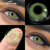 Qfdian Color Contacts for Eyes 1Pair Blue Eye Contacts Gray Pupils Brown Lenses Green Eye Contact Lenses Beauty Makeup Yearly
