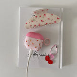 Qfdian  polka dot cherry is suitable for AirPods pro2 generation 3 generation 4 generation bluetooth headset case protective case
