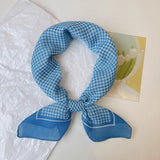 Qfdian  Printed fresh and sweet childlike style small square scarf for women spring and autumn new neck scarf sun protection scarf