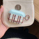 Qfdian Korea fashion cute plaid sweater pattern gloss cover soft shockproof protection case for airpods 1 2 3 4 pro 2 coque fundas
