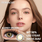 Qfdian  1Pair New Colored Contact Lenses for Eyes Big Black Eye Lens Natural Yearly Cosmetics Beauty Women Men Pupils Fast Ship