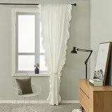 Qfdian  New Ruffled Cotton Linen Curtain Indoor Decorative Partition Floating Window Shade Minimalist Semi Blackout Versatile Sunblind