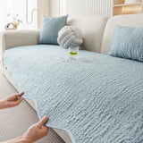 Qfdian  Modern Minimalist Sofa Cover Irregular Shape Edge Cooling New Summer Light Luxury Ice Silk Mat Seat Cushion Sofa Slipcover