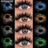 Qfdian  1pair IKEREL Color Contact Lenses for Eyes Blue/Brown/Gray/Green Softlens Natural Eye Contacts Yearly Cosmetics Pupils