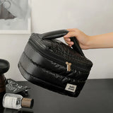 Qfdian Large Capacity Makeup Bag Cosmetic Bag Toiletry Bag Washbag Portable Storage Bag Travel Organizer