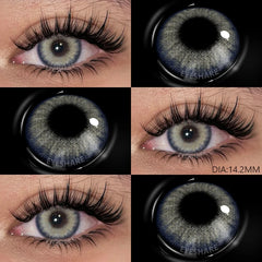 AMARA Gray Lenses 1 Pair Colored Contact Lenses for Eyes for Dark Eyes Natural Eye Contact Fashion Lenses 14/14.2/14.5mm