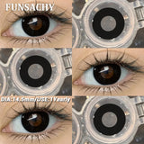 Qfdian  1 Pair Crazy Halloween Cosplay Contact Lenses Eye Makeup Lens Vampire White Black Red Contacts Anime Cosplay Softlens