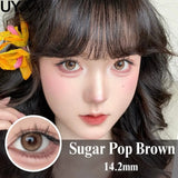 Qfdian  Contact Lenses Cosmetics Lenses Choco Jump Series Eye Color Lens Beauty Black contacts Woman Accesories Natual  Brown lens