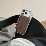 Qfdian  Brown Blue Polka Dot Phone Case Suitable For Iphone 16 Pro Max All Inclusive 15 14 17 Winter Protective Case