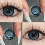 Qfdian Mill Creek 2pcs/Pair Colored Contact Lenses For Big Eyes Myopia Yearly Annual Color Cosmetic Lens Cosplay Beauty Pupils Diopters