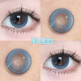 Qfdian  2pc New！Natural Blue Cosmetic Eye Lenses Brown Colored Contact Lenses Beauty Pink Lens Black Big Eye Lens violet Lens