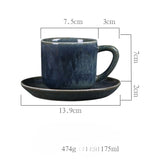 Qfdian  Retro Coarse Pottery Mug Creative Coffee Cups Saucer Set Restaurant Office Home Exquisite Afternoon Latte Ceramics Tea Cups Gift