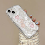 Qfdian Korea Silve 3D Butterfly Cartoon Heart Phone Case For iPhone 16 15 14 13 12 Pro Max Luxurious Lovely Soft Shockproof Back Cover