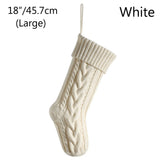 Qfdian  Red Green Christmas Stockings Large Size Knitted Xmas Stocking Christmas Party Decoration New Year Fireplace Hanging Stockings