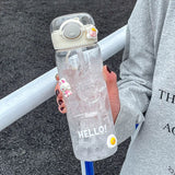 Qfdian  500/600ML Large Capacity Plastic Straw Water Bottles For School Sports Water Bottle BPA Free Portable Leak-proof Drinkware Cup