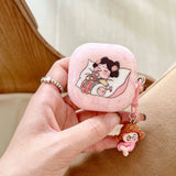 Qfdian  Rose Red Marble Pattern 3D Love Heart Cute Bear Pendant Earphone Accessories Case For Galaxy Buds Pro 2 Live Protection Cover