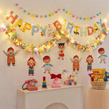 Qfdian  2m Spring Easter Garlands Stripe Tinsel Easter DIY Wreath Craft Easter Decoration Home Hanging Ornament Birthday Party Gift