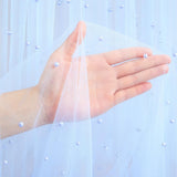 Qfdian White Pearl Tulle Fabric Sheer Mesh Fabric Bridal Veil Wedding Table Decorations for Wedding Sewing DIY Crafts Gowns Crafts