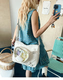 Korean Streetwear Transparent Ita Bags Simple All Match Zipper Bow Women Underarm Bag New Y2k Aesthetic Casual Shoulder Handbags