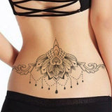 Qfdian  Waterproof Temporary Tattoo sticker body henna waist breast chest mandala tatto stickers flash tatoo fake tattoos for women