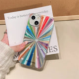 Qfdian Colorful Rainbow Stars Glitter Phone Case For iPhone 15 16 Pro Max 14 13 11 12 15 Plus IMD Silicone Shockproof Back Cover Shell