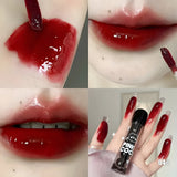 Qfdian Adorable Bear Mirror Lip Glaze - Long-Lasting, Non-Fading, Hydrating Liquid Lipstick with Watery Texture - Luxurious Glossy Shin
