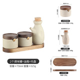 Qfdian Modern Ceramic Seasoning Jar Set Home Sugar Salt Chili Jar with Lid Food Storage Box Kitchen Seasoning Box Kitchen Container New