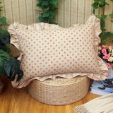Qfdian  New Cotton Plain Pillowcase Soft and Skin Friendly Fashionable Countryside Style Quilted Fabric Pillowcase Printed Cushion Cover