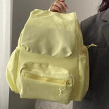 Qfdian Preppy Women Students Kawaii Backpacks 2025 New Casual Simple Y2k Aesthetic Handbags All Match Streetwear Ins Fashion Schoolbags