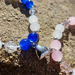 spider matching bracelets women men couples magnetic friendship pink blue long distance love heart beads bangles jewelry gifts