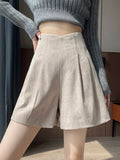 Qfdian  Fall Winter Chenille Shorts Women High Waist Wide Leg Loose Casual Irregular Shorts Female New Zipper Shorts Girly Fashion