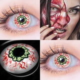 Qfdian Cosplay Scary White 14.5mm 1 Pair | 1 Year