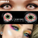 Qfdian Cosplay Scary White 14.5mm 1 Pair | 1 Year
