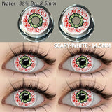 Qfdian Cosplay Scary White 14.5mm 1 Pair | 1 Year