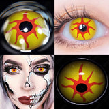 Qfdian Cosplay Scary Yellow 14.5mm 1 Pair | 1 Year