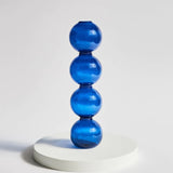 Qfdian Retro Glass Spherical Colorful Vase