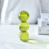 Qfdian Retro Glass Spherical Colorful Vase