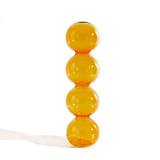 Qfdian Retro Glass Spherical Colorful Vase