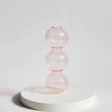 Qfdian Retro Glass Spherical Colorful Vase